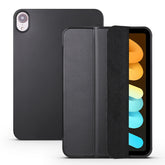 Funda de piel sintética con diseño de panal de abeja y tres compartimentos plegables para iPad mini 6/mini 2024